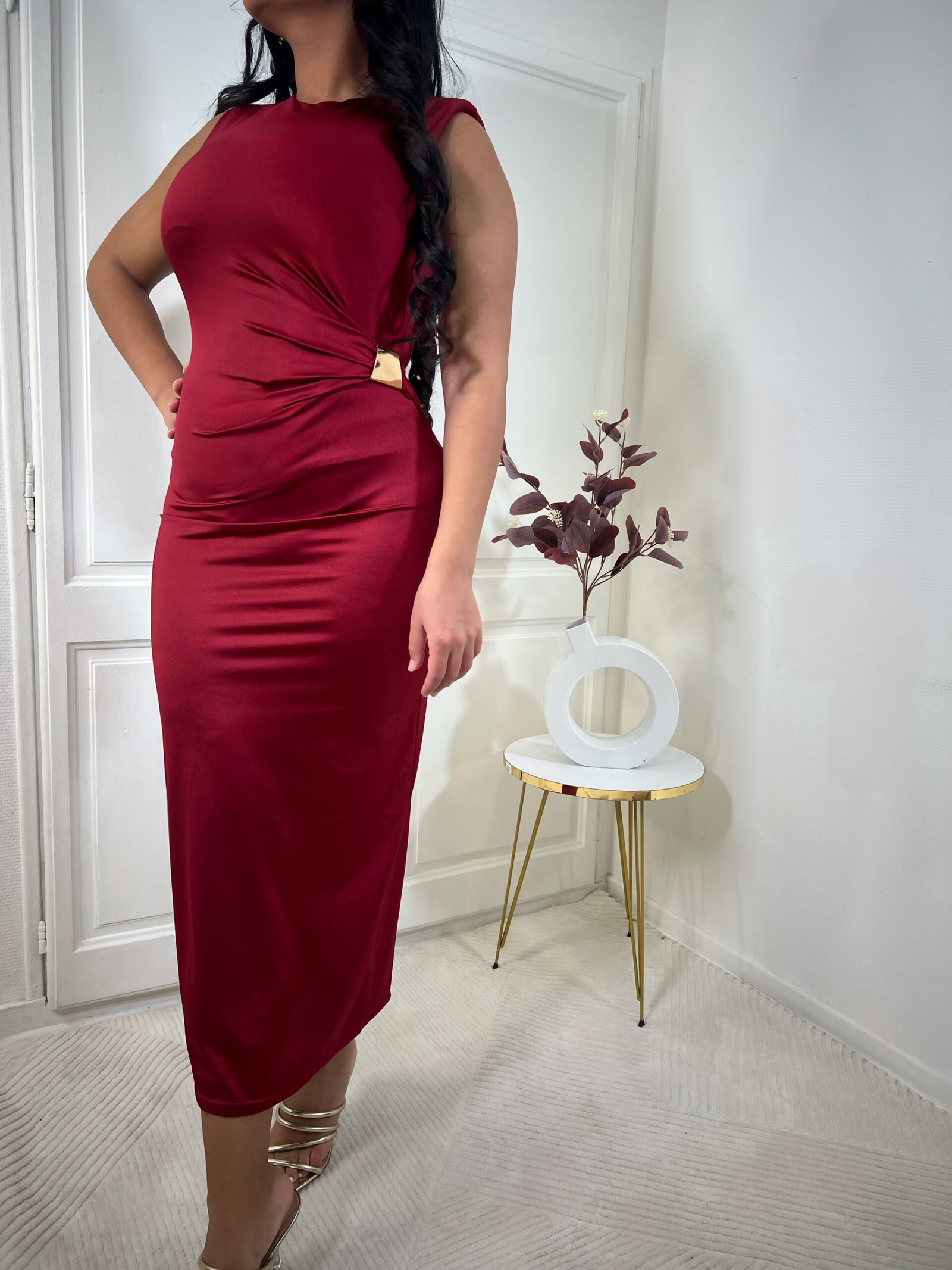 Robe épaulette SANA Rouge